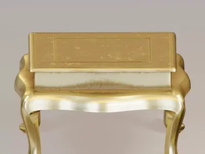  Antique brass table 3D model