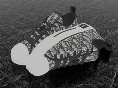 CHRISTIAN DIOR B23 LEAGUE OBLIQUE BEIGE 3D SHOES Low-poly 3D model