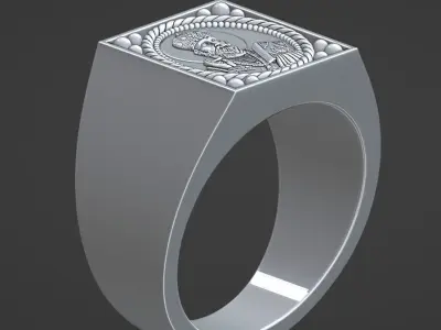 saint nicolas signet ring 3D print model