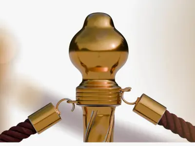 Velvet Rope Stanchion 3D model