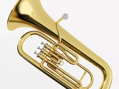 Euphonium golden tuba 3D model