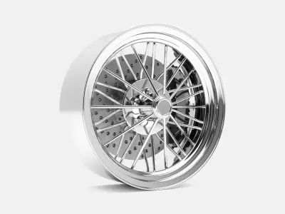 22x9 Texan Wire Wheel and Brake 3D print model
