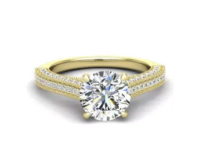 Engagement ring Sophia round 3D print model