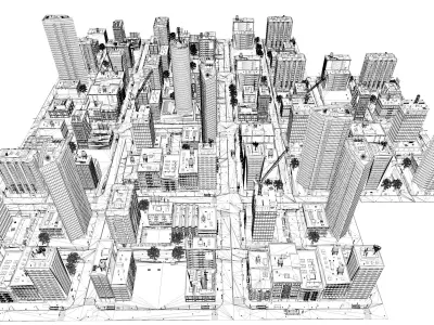 Buildings City building industrial park commercial housing 3D model V19