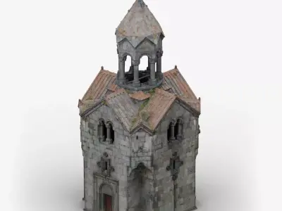 Orthodox Medieval Monastery Tower 3D model