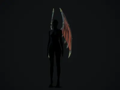 Deamon Wings Low-poly 3D model