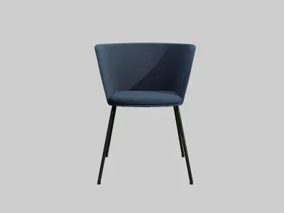 Verve 4 leg-blue fabric Low-poly 3D model