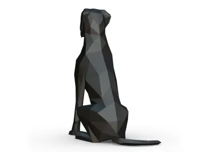 great dane low poly 3D print model