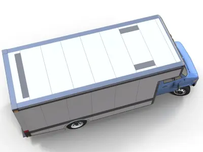 Moving box van Low-poly 3D model