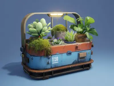Stylized Pots 3D model