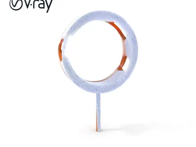 Rusty Metal Ring Sculpture Model Pack Low-poly 3D model