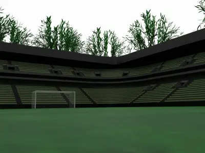Soccer Stadium Low-poly 3D model shop