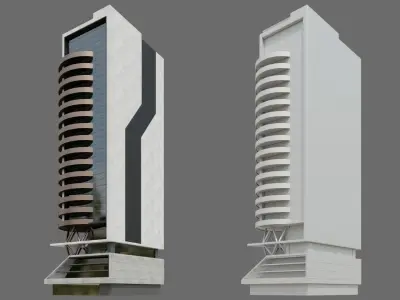 High-Rise building ID008 Free 3D model