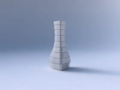 Vase puffy triangle with hard horizontal dents 3D print model purchase