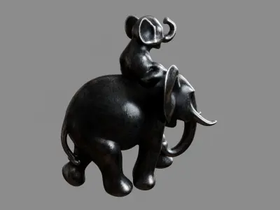 Baby Elephant Decoration Figurine 3D model