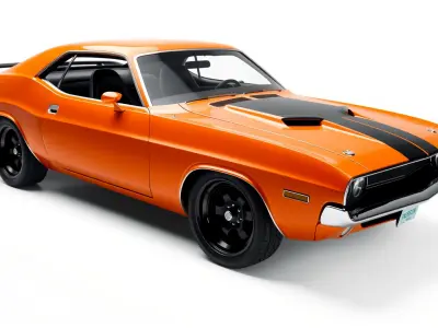 Iconic Retro Muscle Coupe model pack Low-poly 3D model