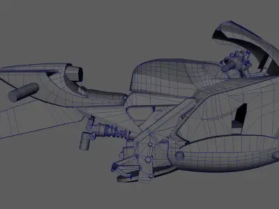 Space motorcycle Low-poly 3D model
