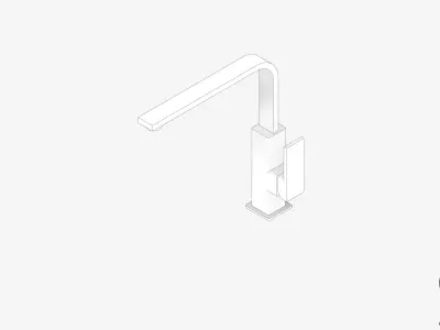 Sink Mixer - Luxury - Round Low-poly 3D model
