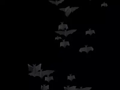 Bats Swarm Animation  Low-poly 3D model