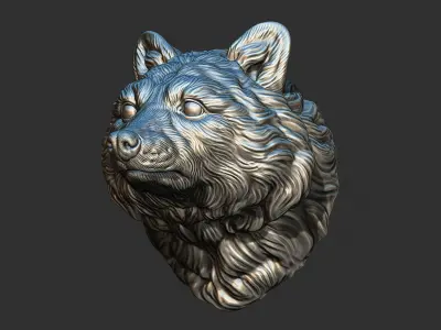 Raccoon head 3D print model