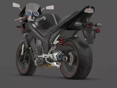 FV1100 TI Titanium Edition Motorcycle 3D Model Low-poly 3D model