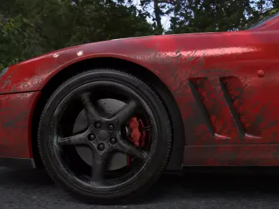 1996 Red Ferrari 550 Cinema 4D Octane Rendering 3D model