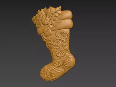 Christmas Stocking Sock Bags Relief 3D print model
