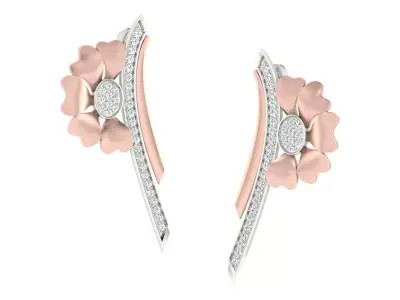 Women Drop Earrings 3dm STL OBJ FBX Renders Details 3D print model 7