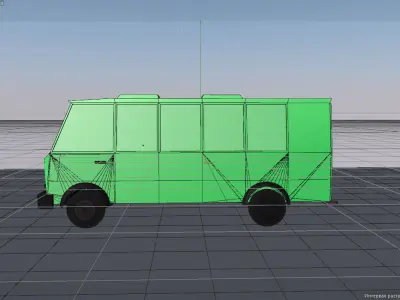 Bus lowpoly Low-poly 3D model