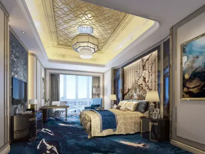 Luxury Hotel Bedroom 3D model