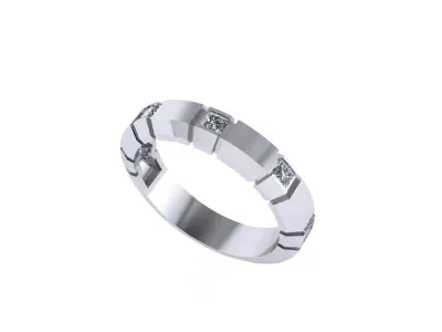 Men diamond engagement ring 3d render 3D print model