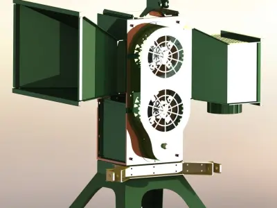 wood cutting and shredding machine 3D model