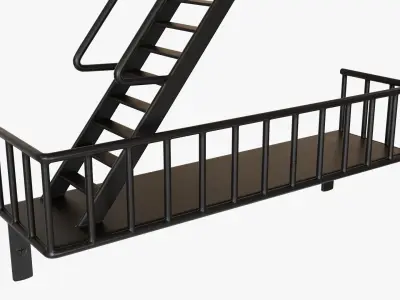 Decorative wall shelf 02 3D model