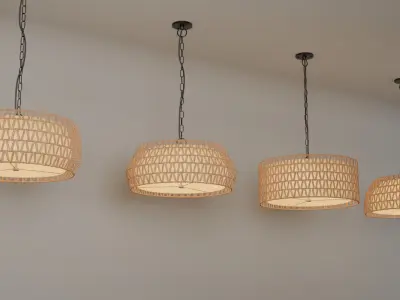 Ceiling Pendant Lamp hand Woven 3D model