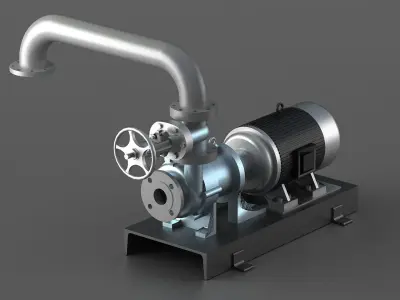 pump pumping centrifugal power fluid water oil compressor 3D model