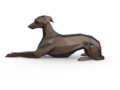 Italian Greyhound lying down  3D print model