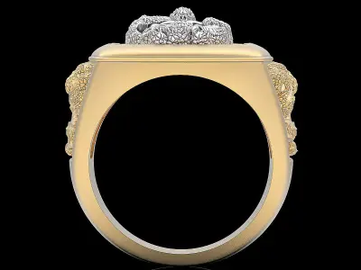 Skull snake Man Ring silver gold printable jewelry 3D print model