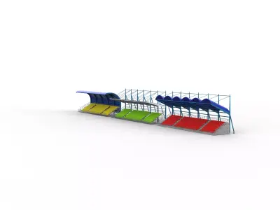 Stadium seating tribune 3D model