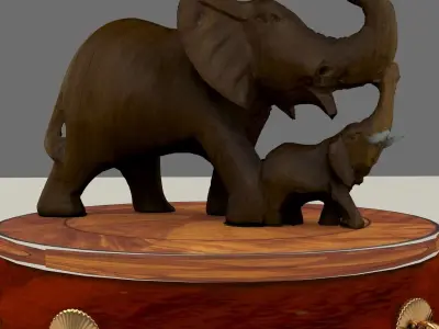 Chinese display stand with elephant  3D model