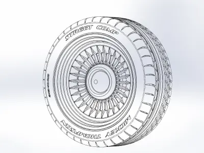 Custom wheels American Racing VF555 Conti 18inch for scale model 3D print model