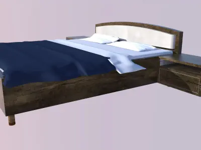 Wooden Bed Design  3D print model