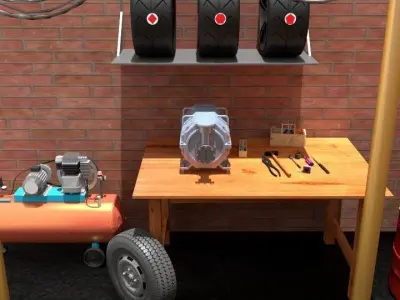 Mechanic Washing garage  3D model