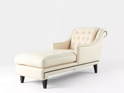 Elegant Cream Chaise model pack Low-poly 3D model