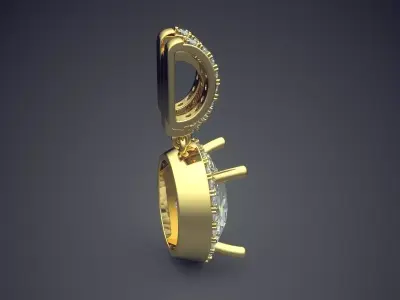 Luxury Pendant With Big Diamond And Smaller Ones On The Sides... 3D print model