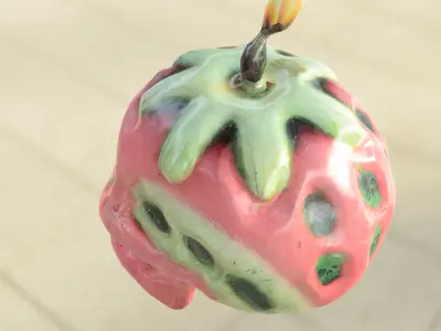 Strawberry Skull Candle 3D model