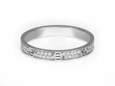 Luxury Fashion Ring With Gem 3D print model 3D print model