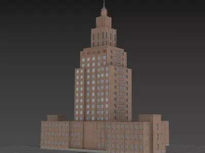 Academy of Sciencies in Riga Low-poly 3D model
