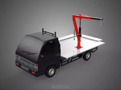 3 WAY WIDE DECK HYDRAULIC LIFTER JIB CRANE DROPSIDE PICKUP TRUCK 3D model
