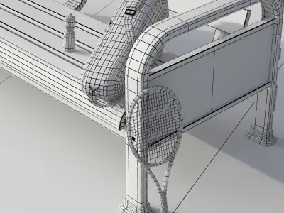 Sport Resting bench Long 2 3D model