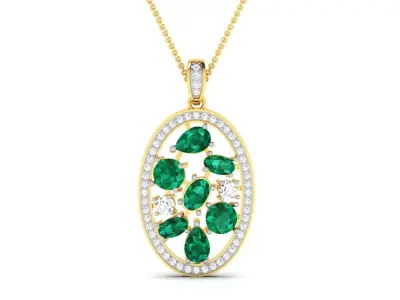Solitaire Women Pendant 3DM STL OBJ FBX Render Details 3D print model 3